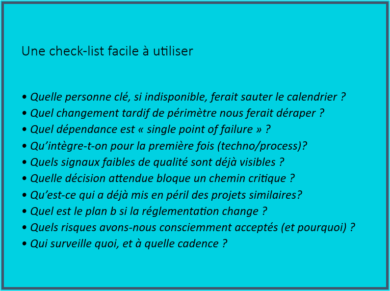 Gestion des risques - check list facile